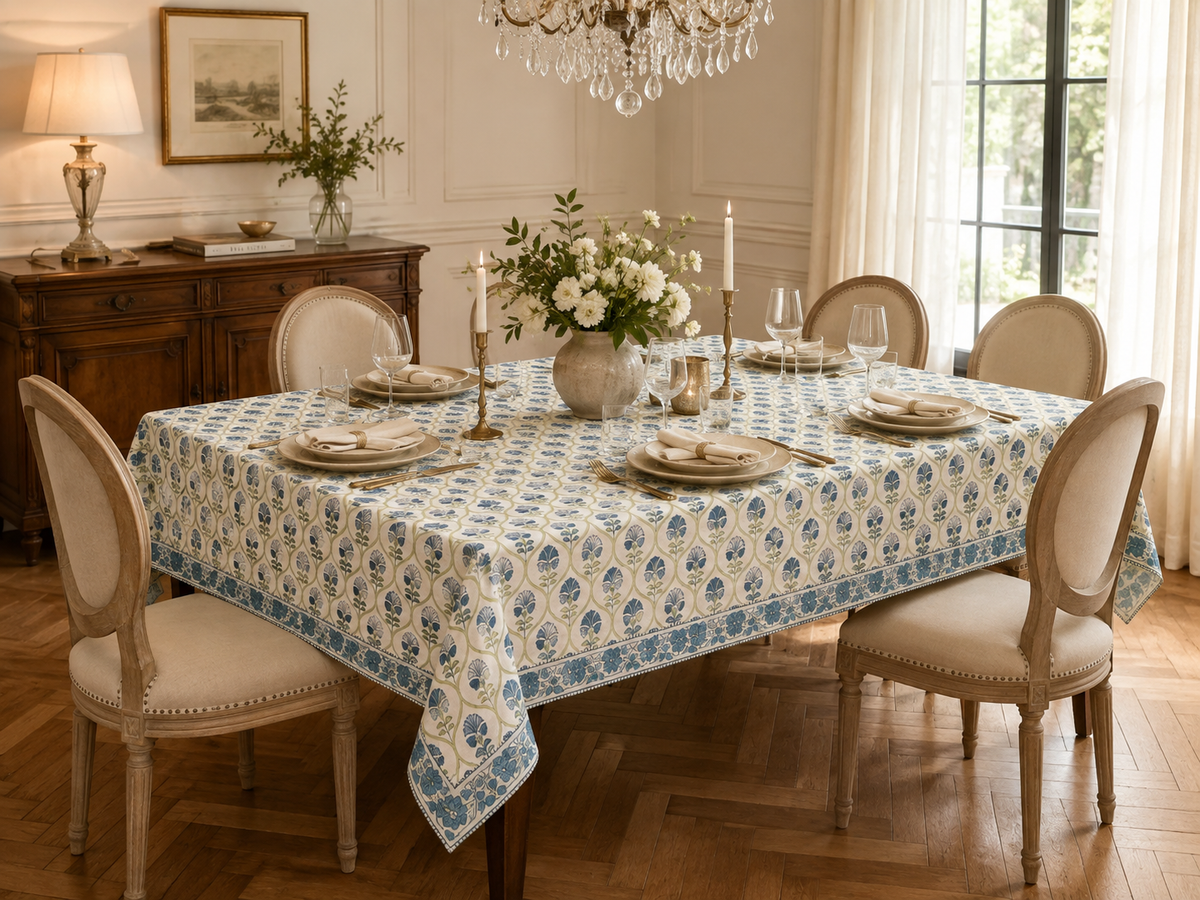 Azure Vine Table Cover