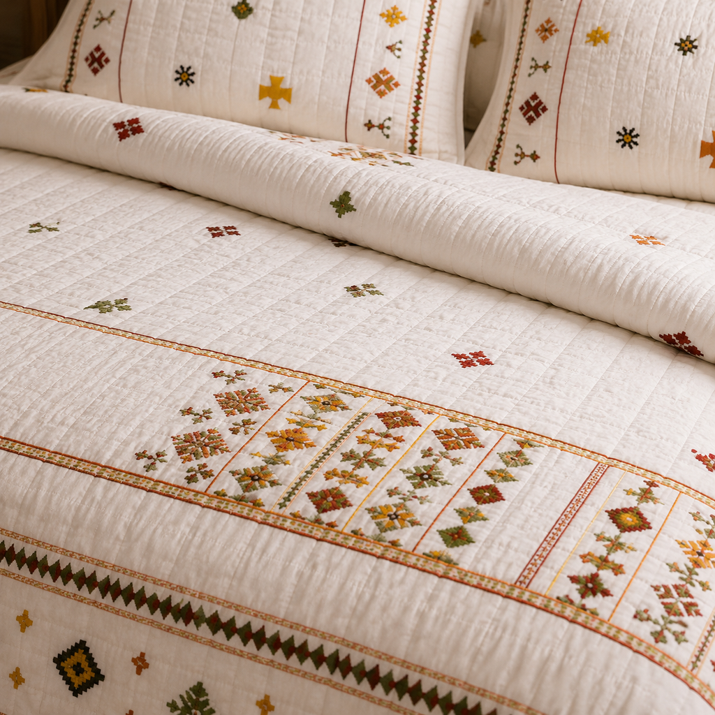 Ivory Heritage Embroidered Bedding