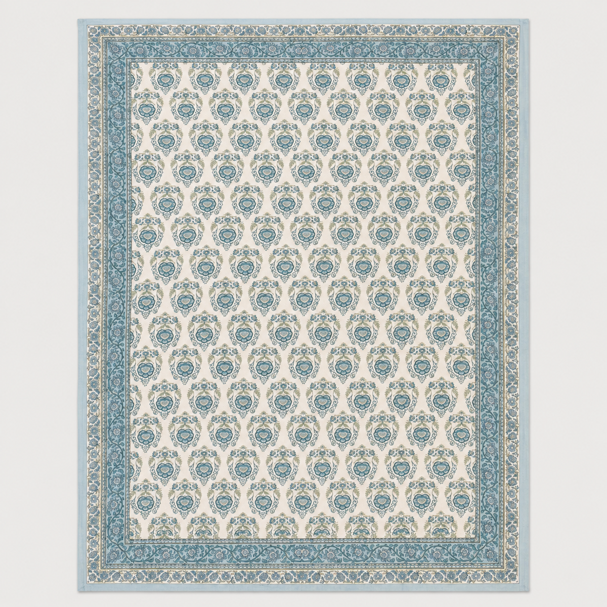 Azure Heritage Floral Table Cover