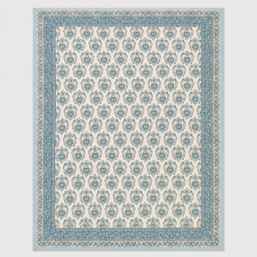 Azure Heritage Floral Table Cover