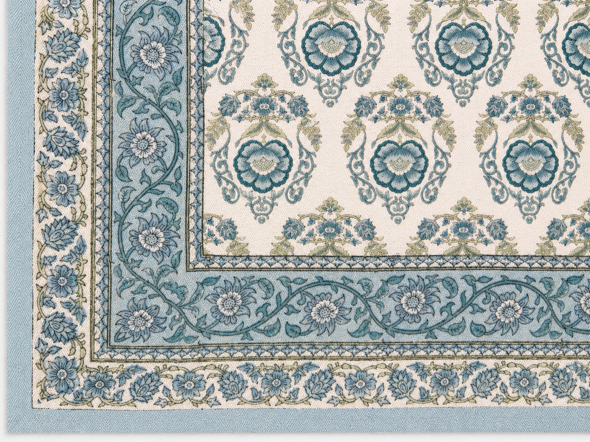 Azure Heritage Floral Table Cover