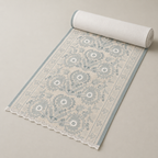 Mist Blue Floral Lace Table Runner