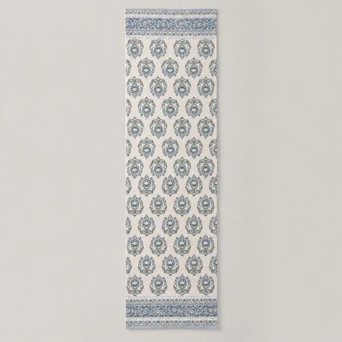 Blue Heritage Medallion Table Runner