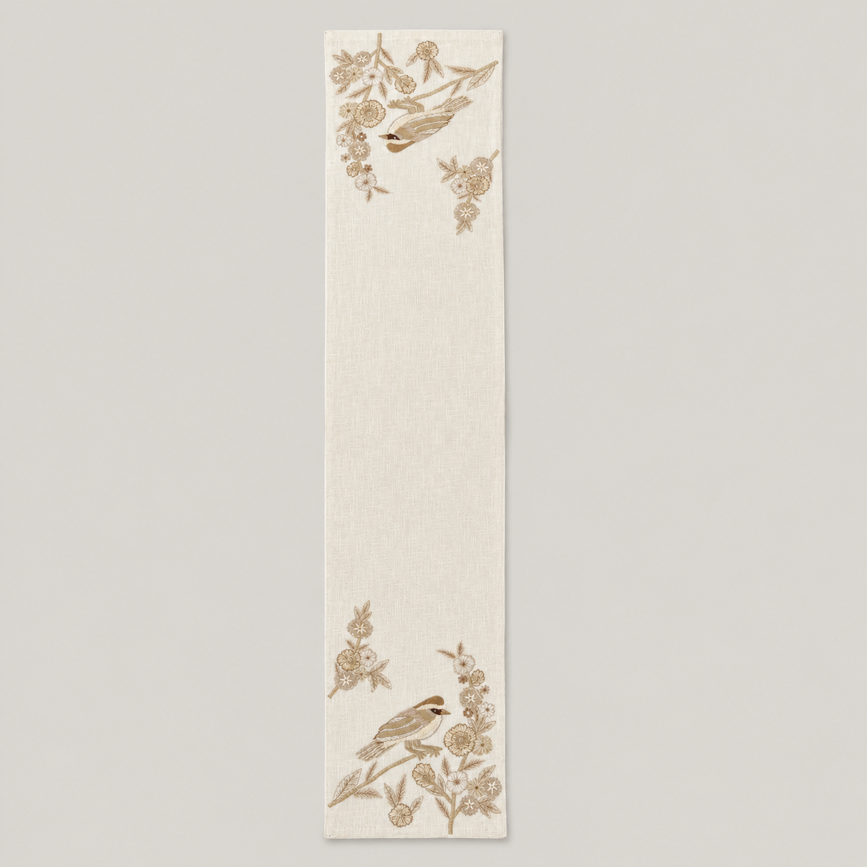 Woodland Songbird Embroidered Runner