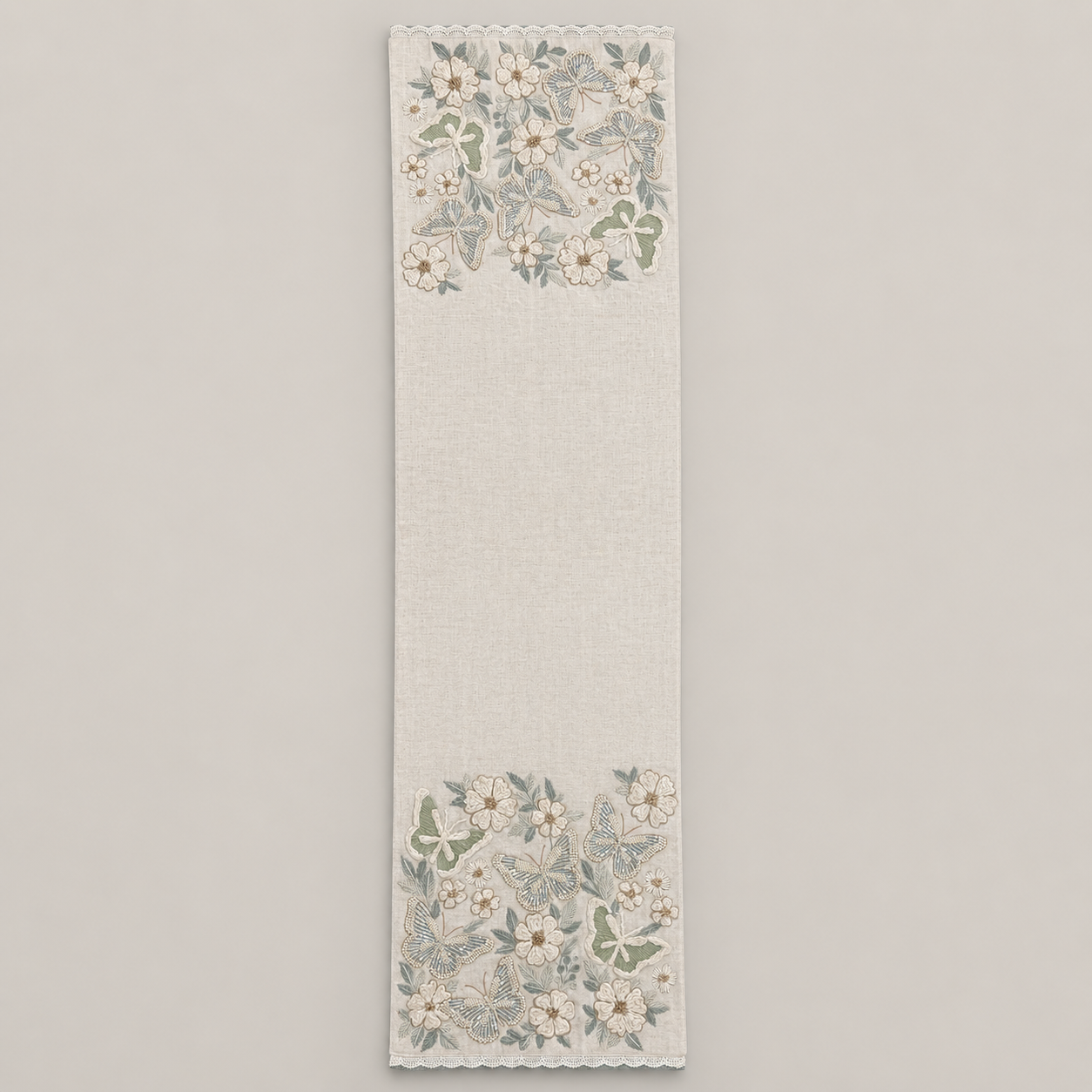 Butterfly Garden Lace Table Runner