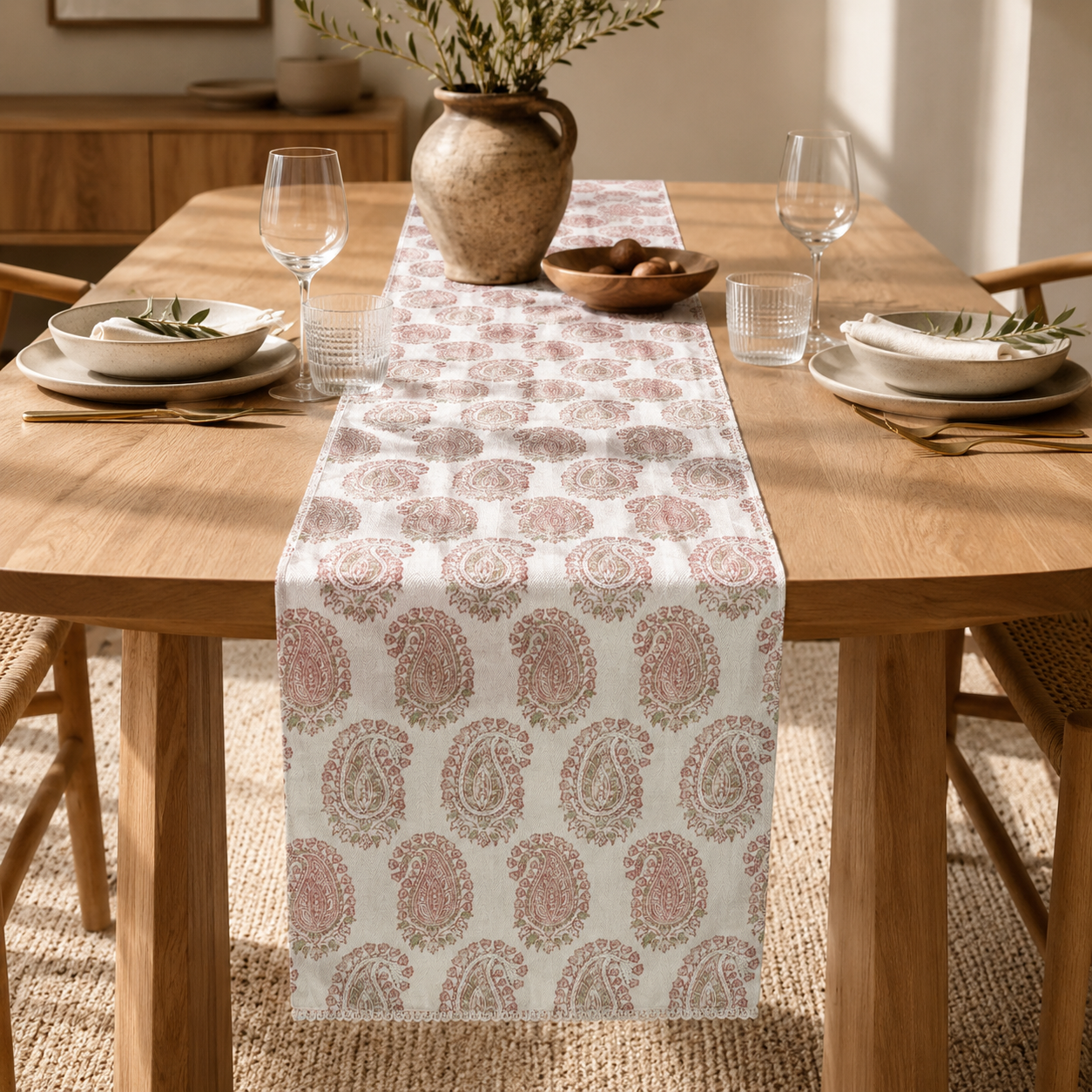 Rose Paisley Table Runner