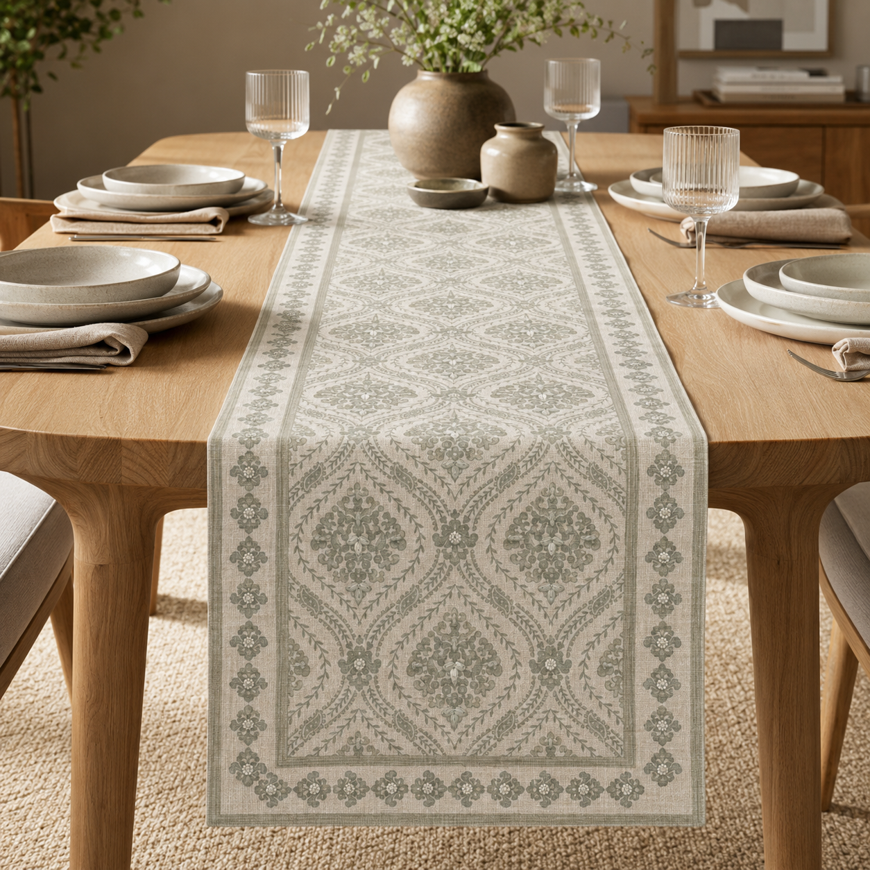 Sage Heritage Table Runner