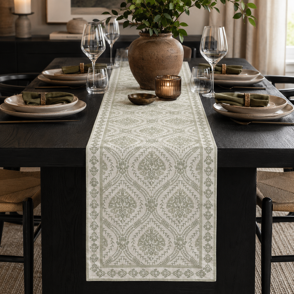 Sage Heritage Table Runner