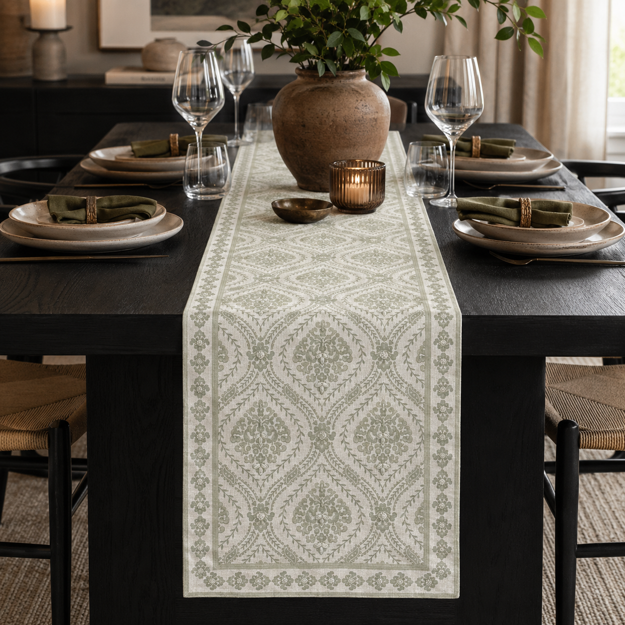 Sage Heritage Table Runner