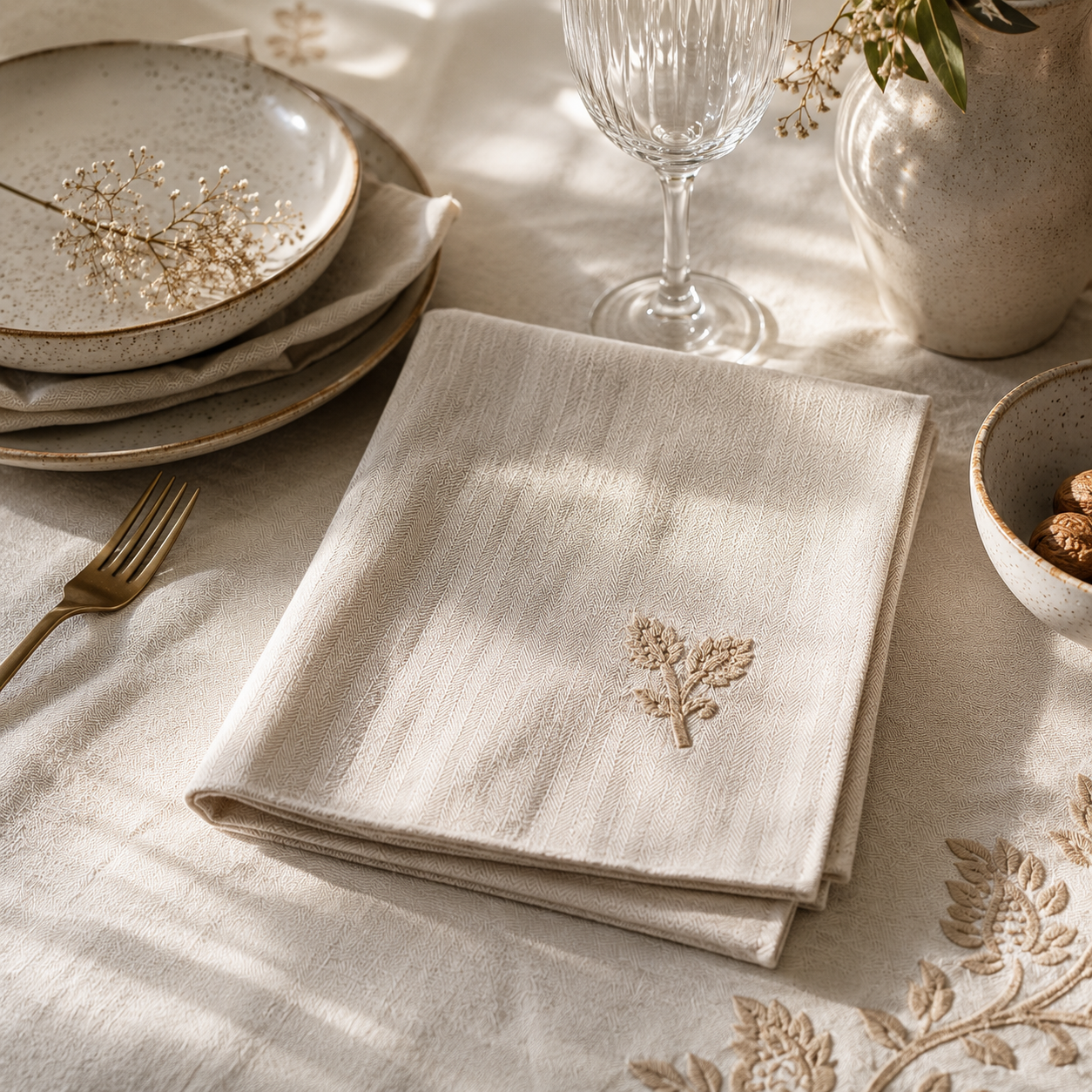 Sand Dune Vine Embroidered Placemat