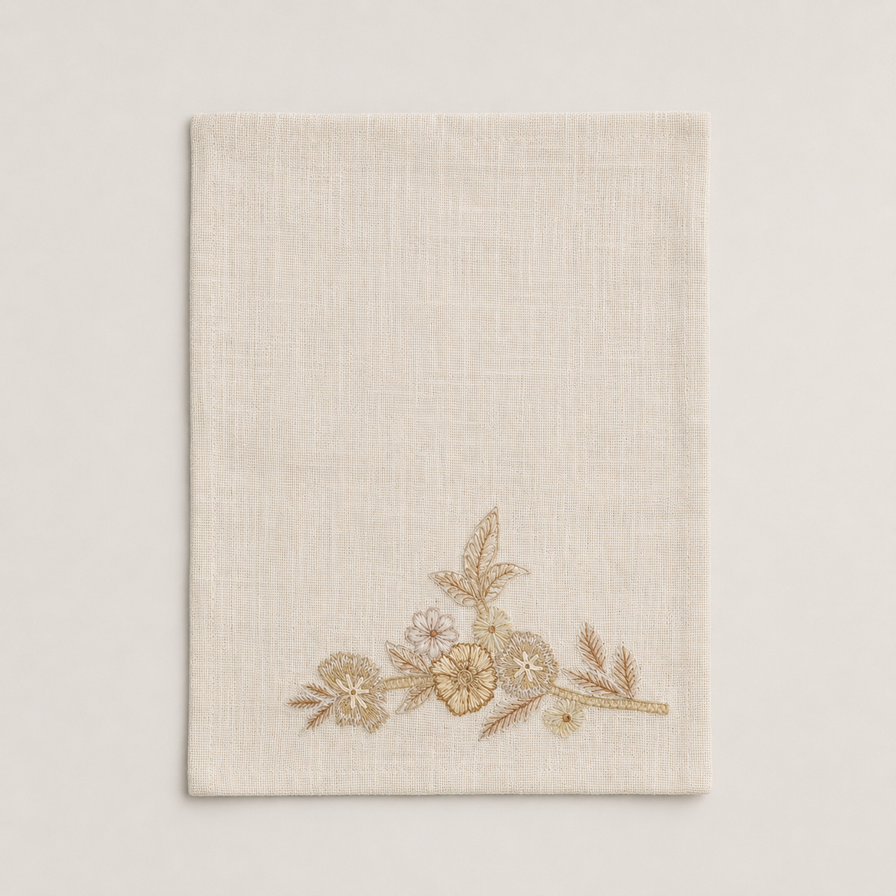 Ivory Garden Embroidered Placemat & Napkin Set