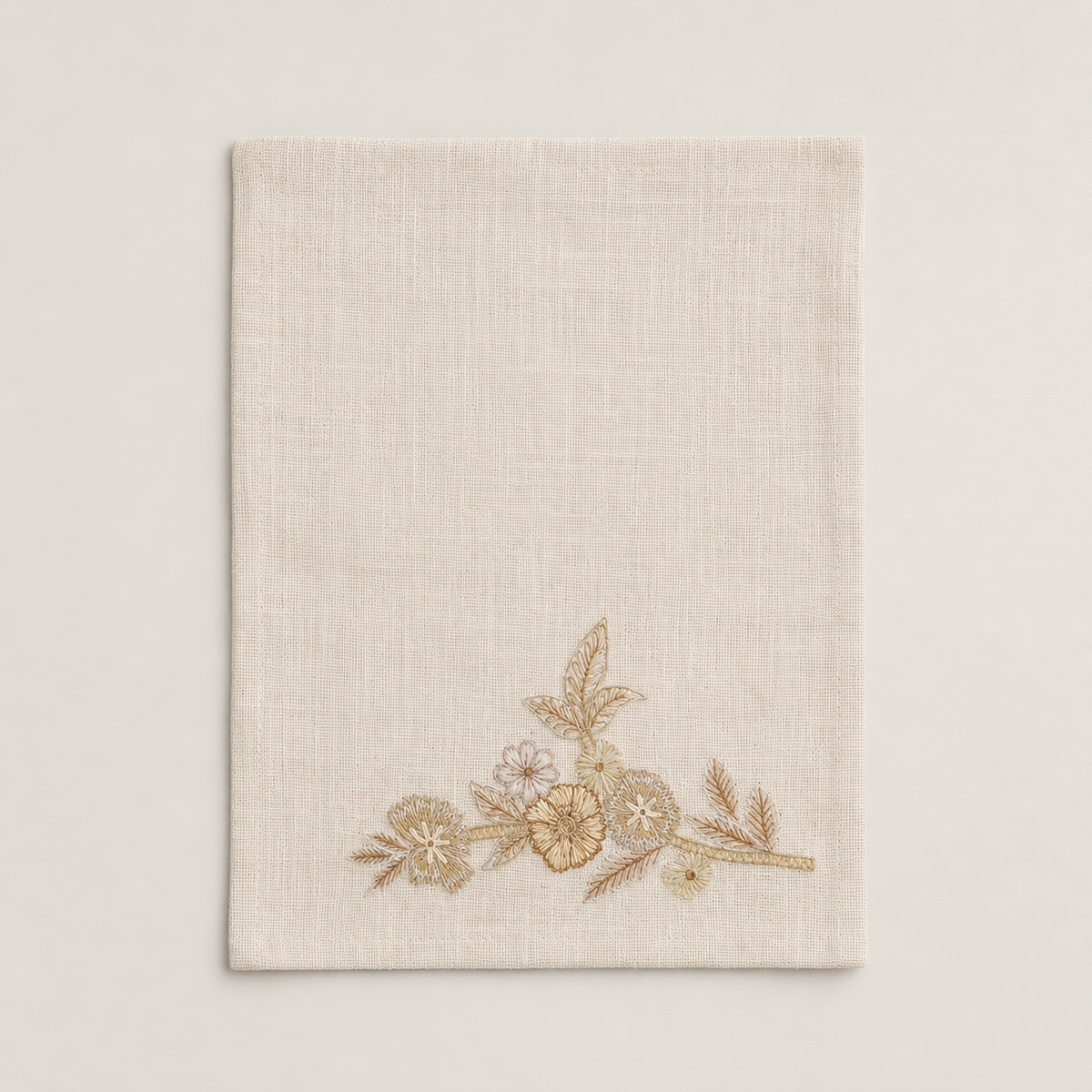 Ivory Garden Embroidered Placemat & Napkin Set