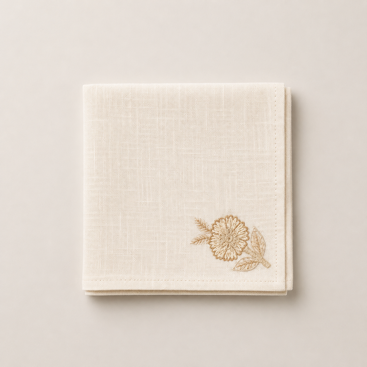 Ivory Garden Embroidered Placemat & Napkin Set