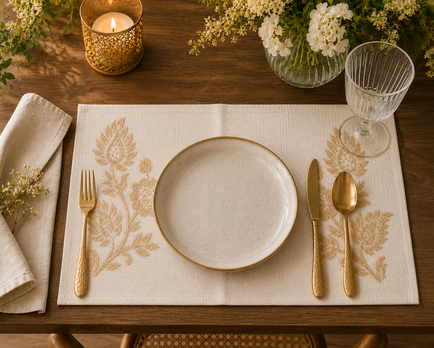 Sand Dune Vine Embroidered Placemat
