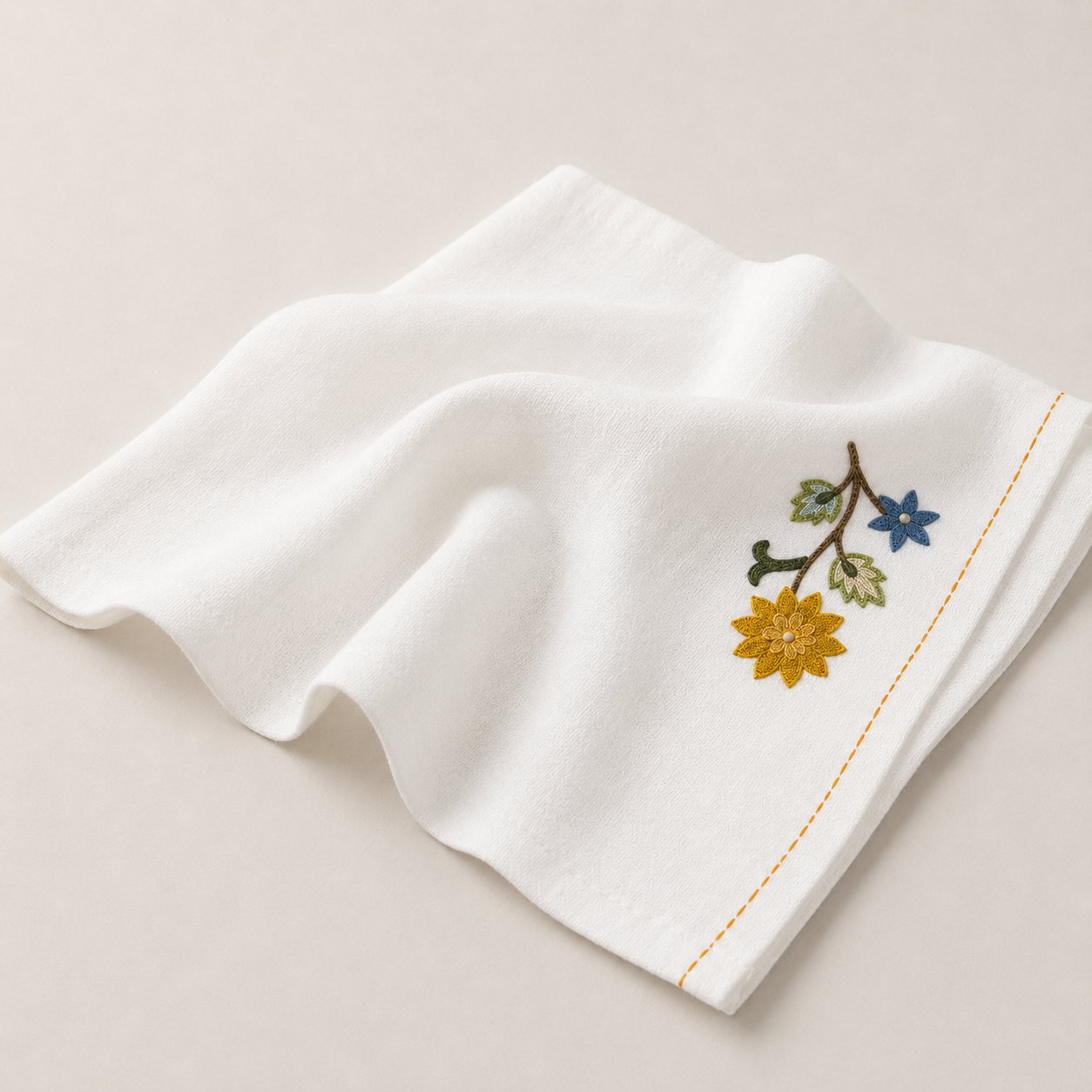 Blue Border Bloom Placemat & Napkin Set