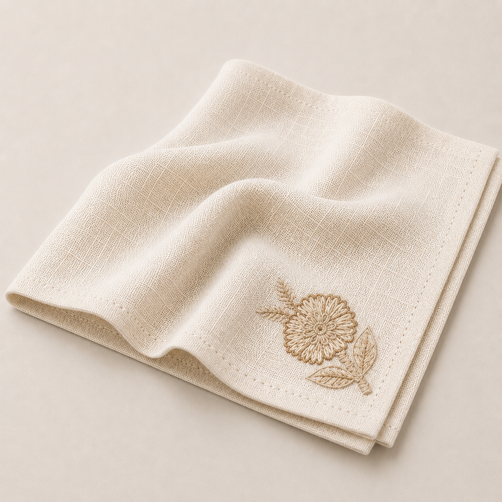 Ivory Garden Embroidered Placemat & Napkin Set