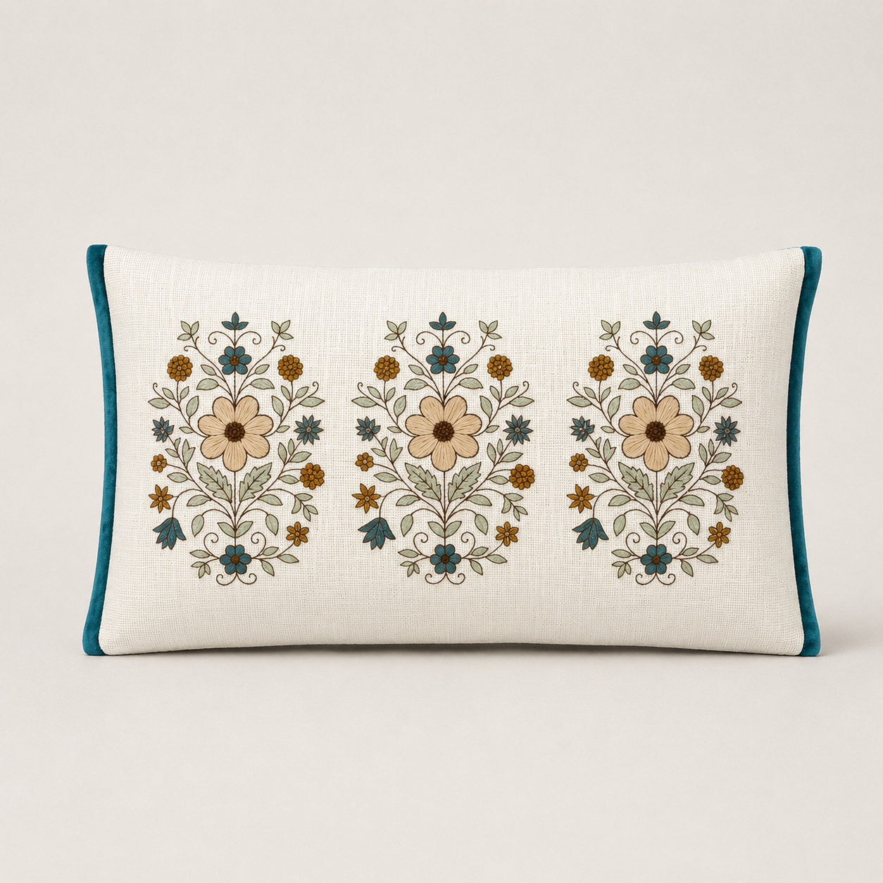 Meadow Bloom Embroidered Cushion Cover