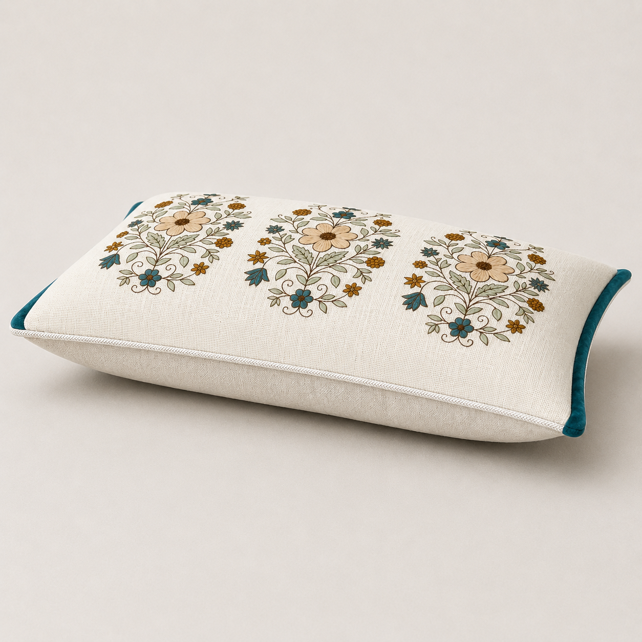 Meadow Bloom Embroidered Cushion Cover