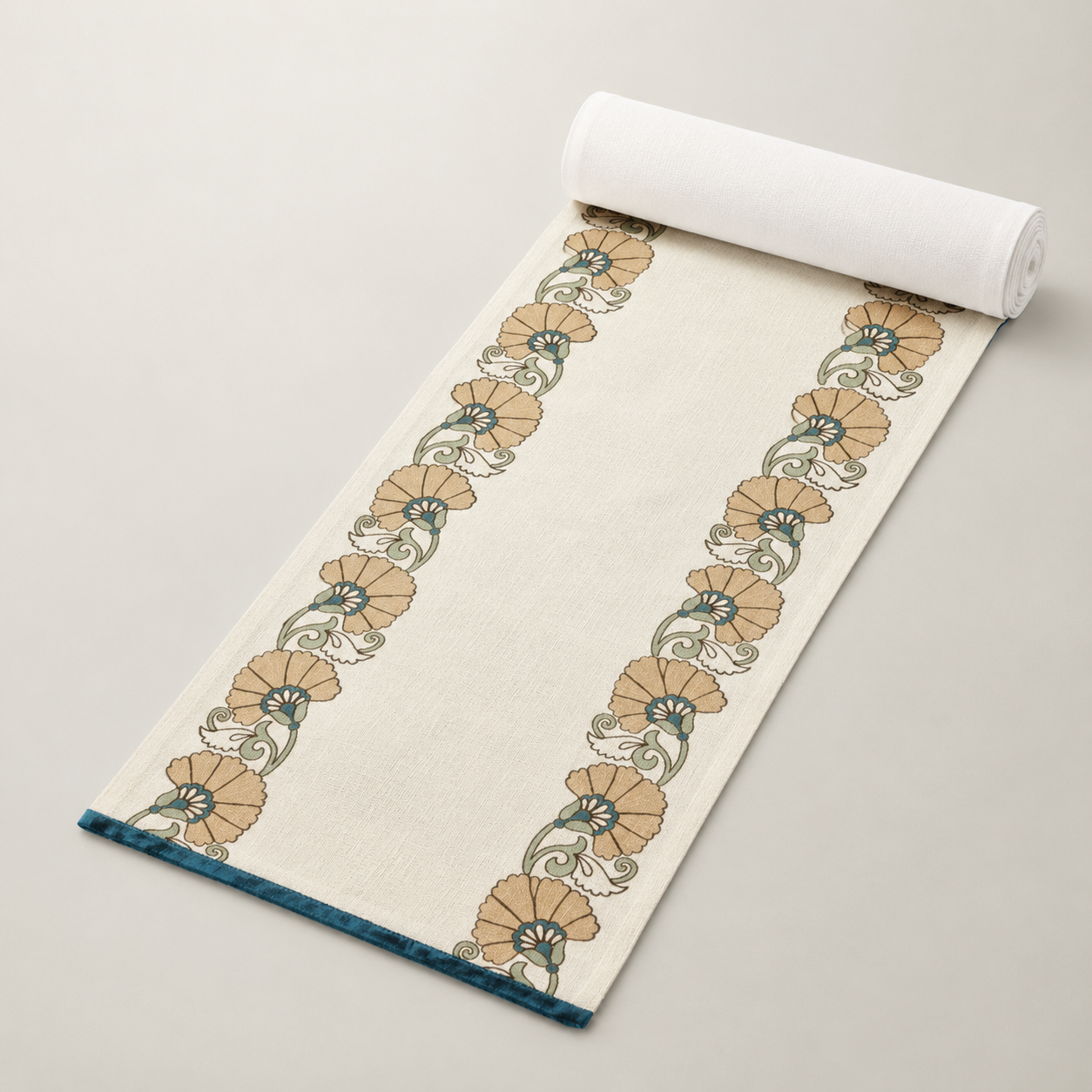 Serene Floral Border Table Runner