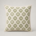 Verdant Paisley Embroidered Cushion