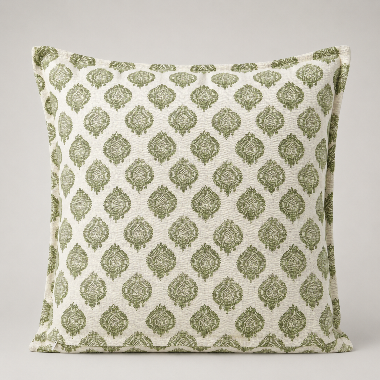 Verdant Paisley Embroidered Cushion