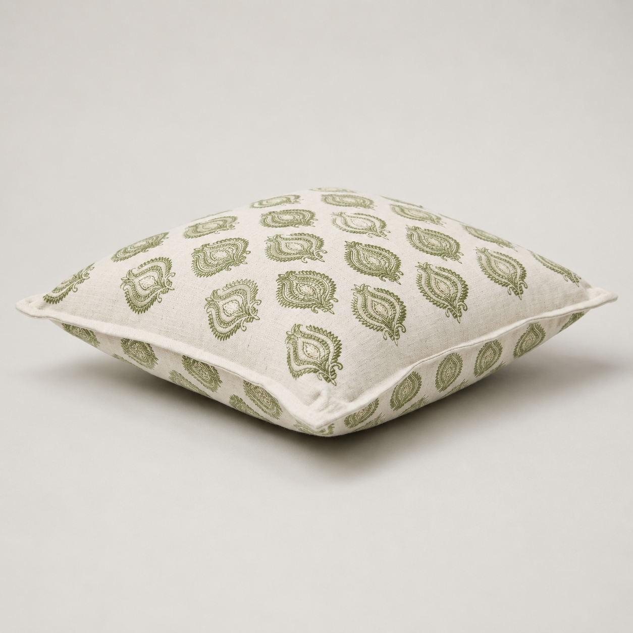 Verdant Paisley Embroidered Cushion