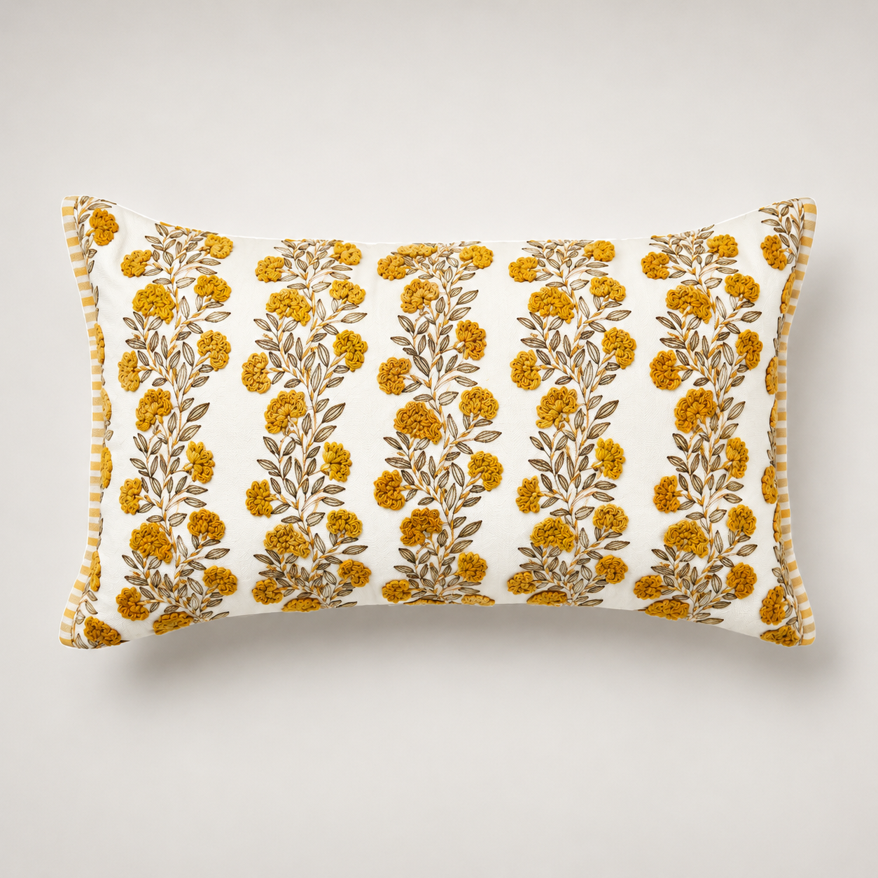 Golden Meadow Floral Cushion