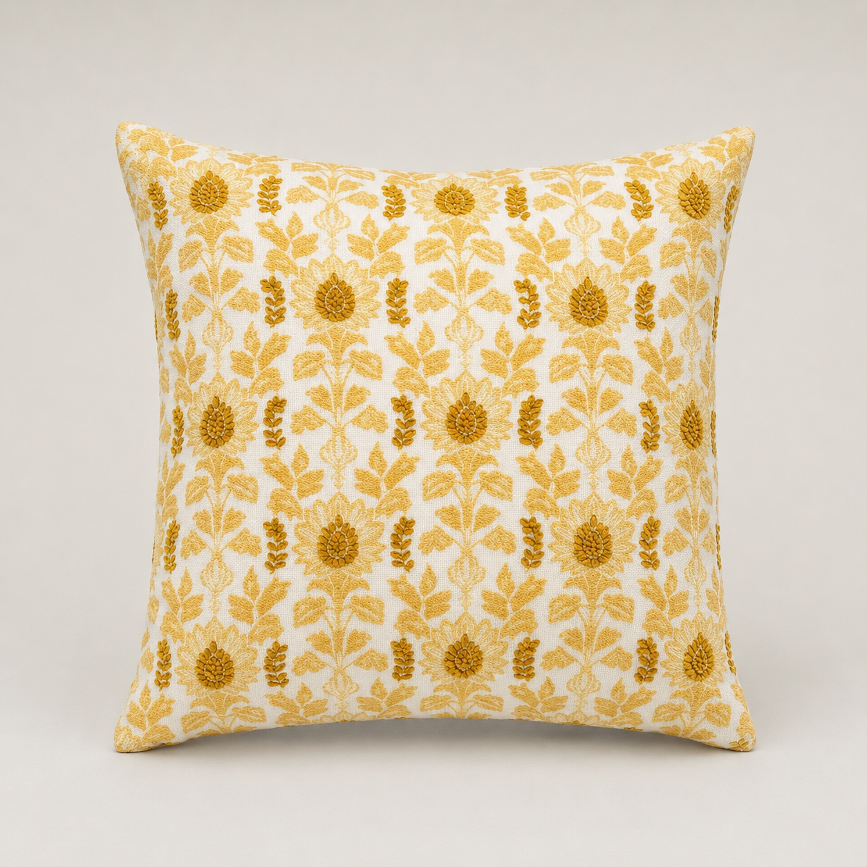 Golden Vine Floral Cushion