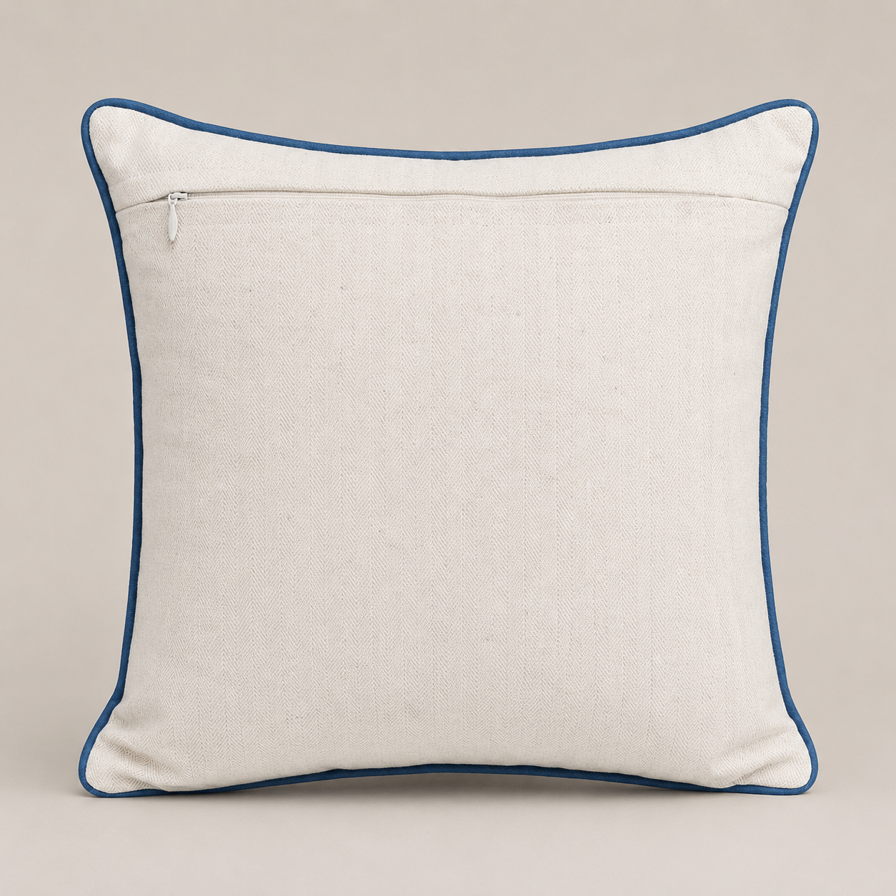 Azure Bloom Embroidered Cushion