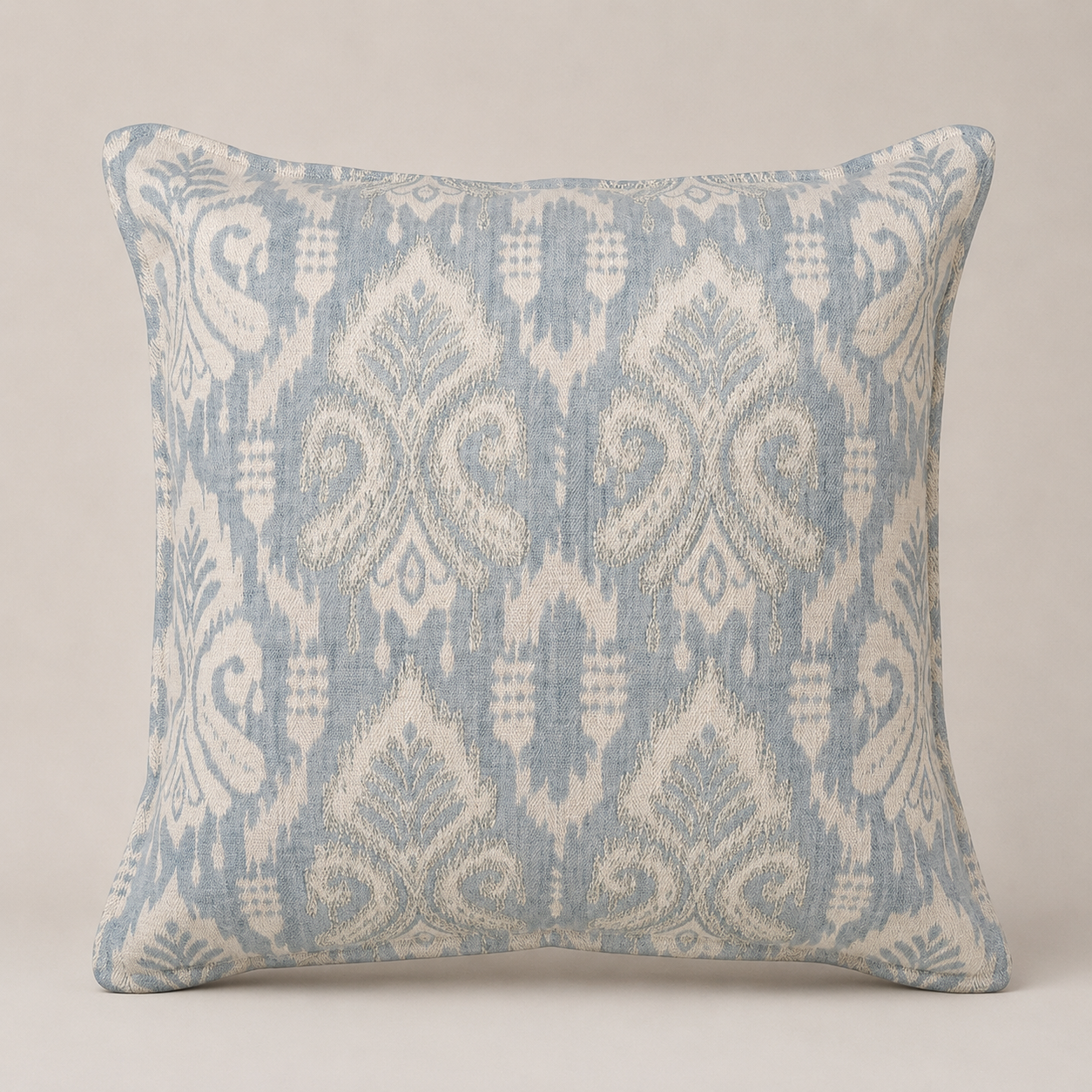Powder Blue Ikat Cushion