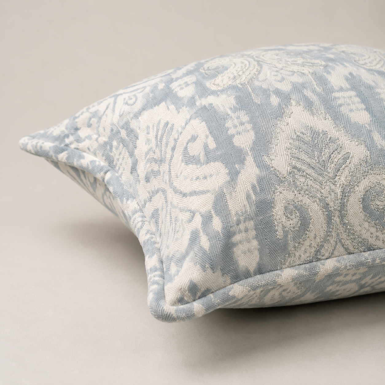 Powder Blue Ikat Cushion