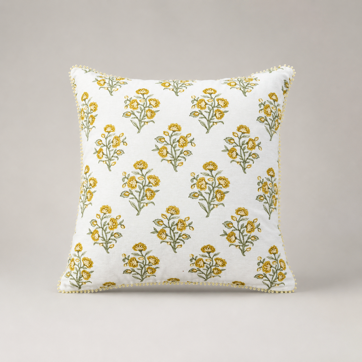 Golden Meadow Blossom Cushion