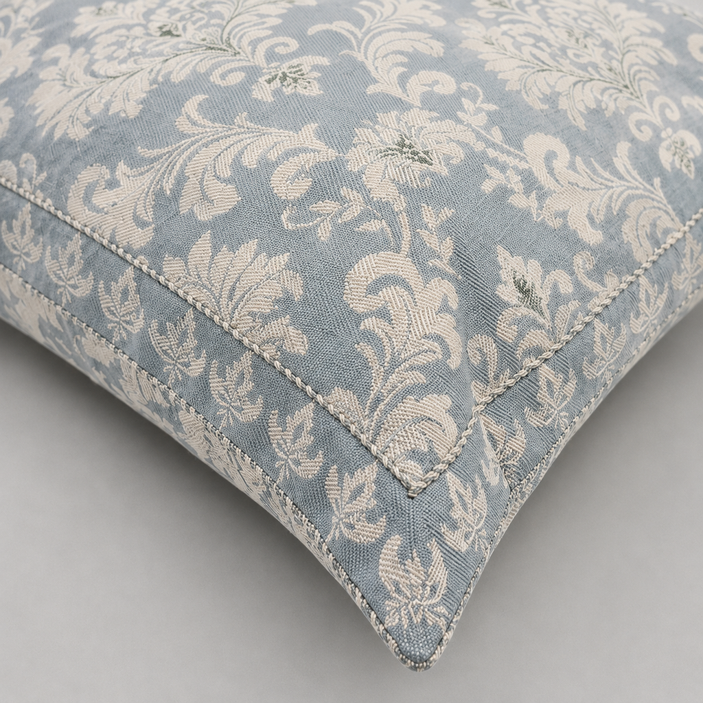 Powder Blue Damask Cushion