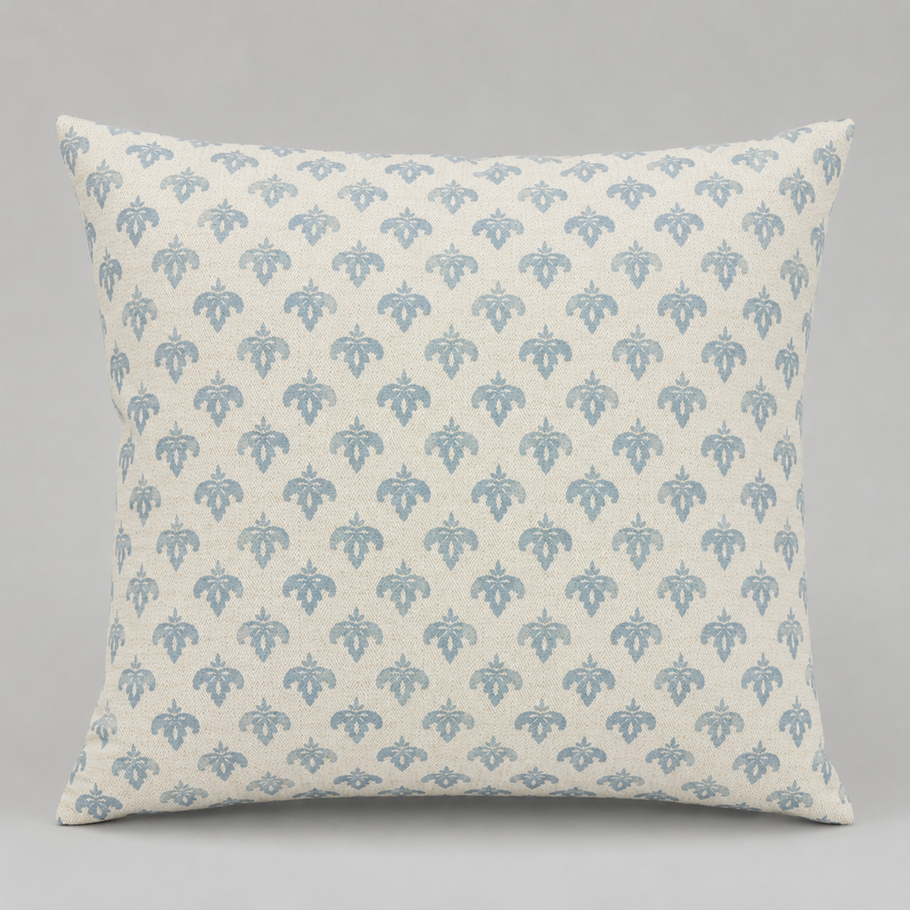 Powder Blue Damask Cushion