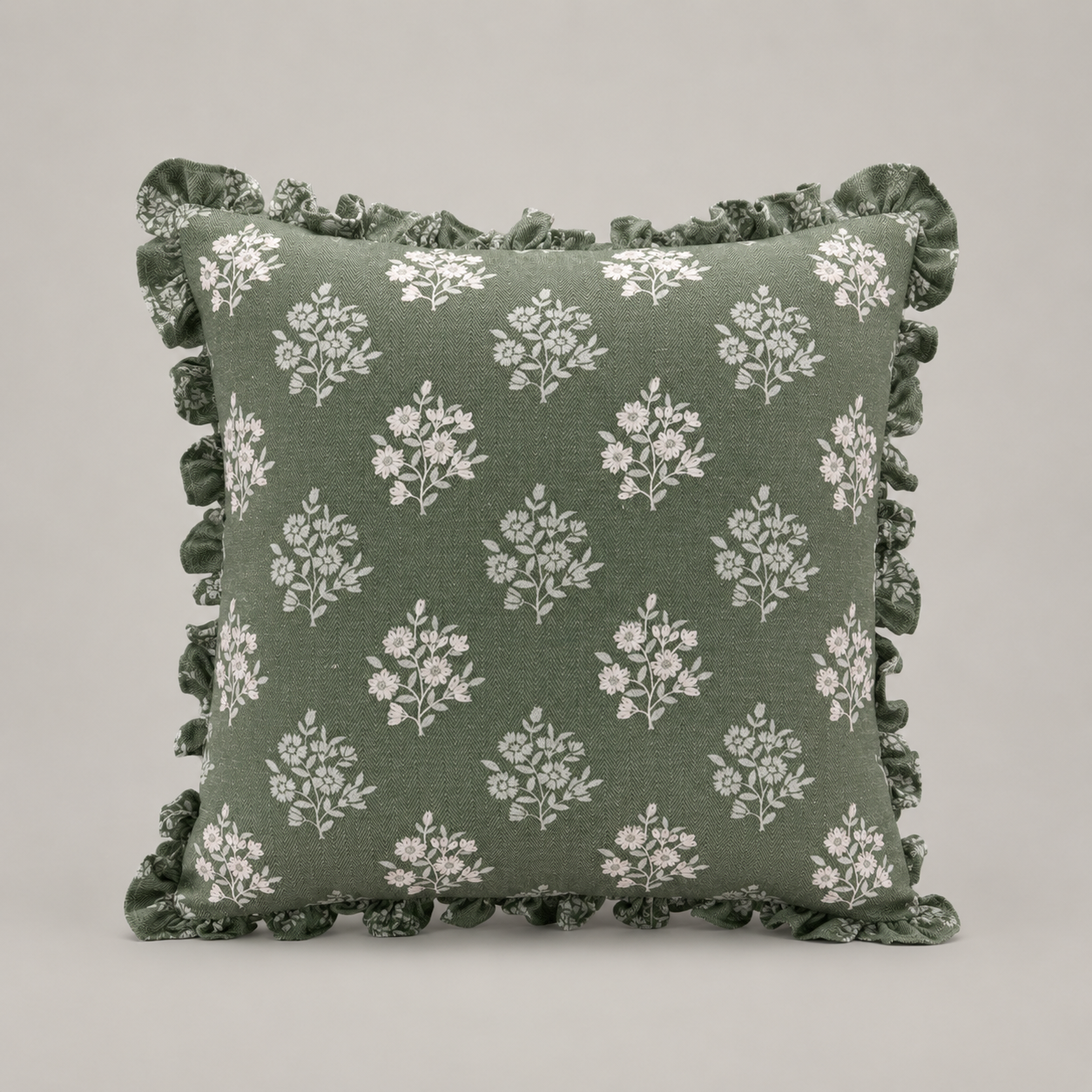 Sage Meadow Floral Cushion