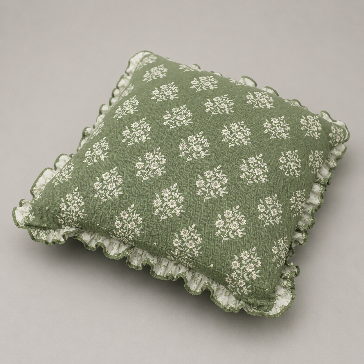 Sage Meadow Floral Cushion