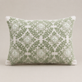 Sage Medallion Embroidered Cushion