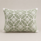 Sage Medallion Embroidered Cushion