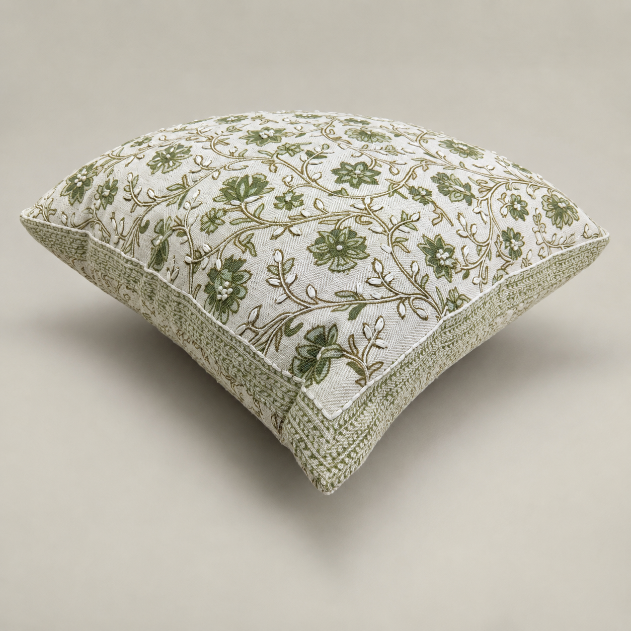 Floral Vine Ivory Cushion