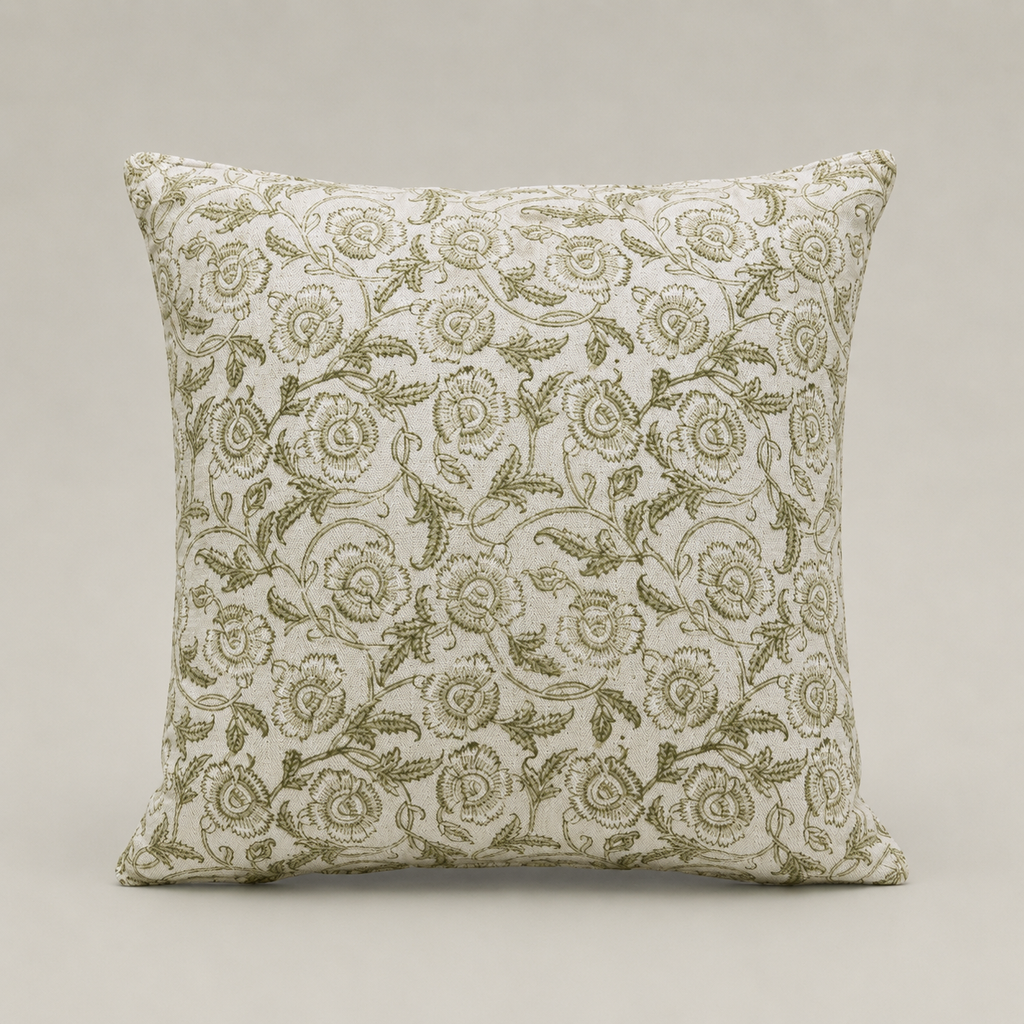 Olive Blossom Vine Cushion
