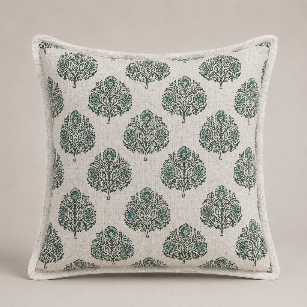 Azure Floral Buta Cushion