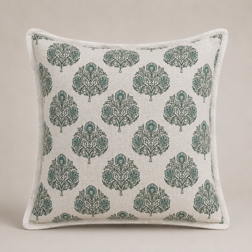 Azure Floral Buta Cushion