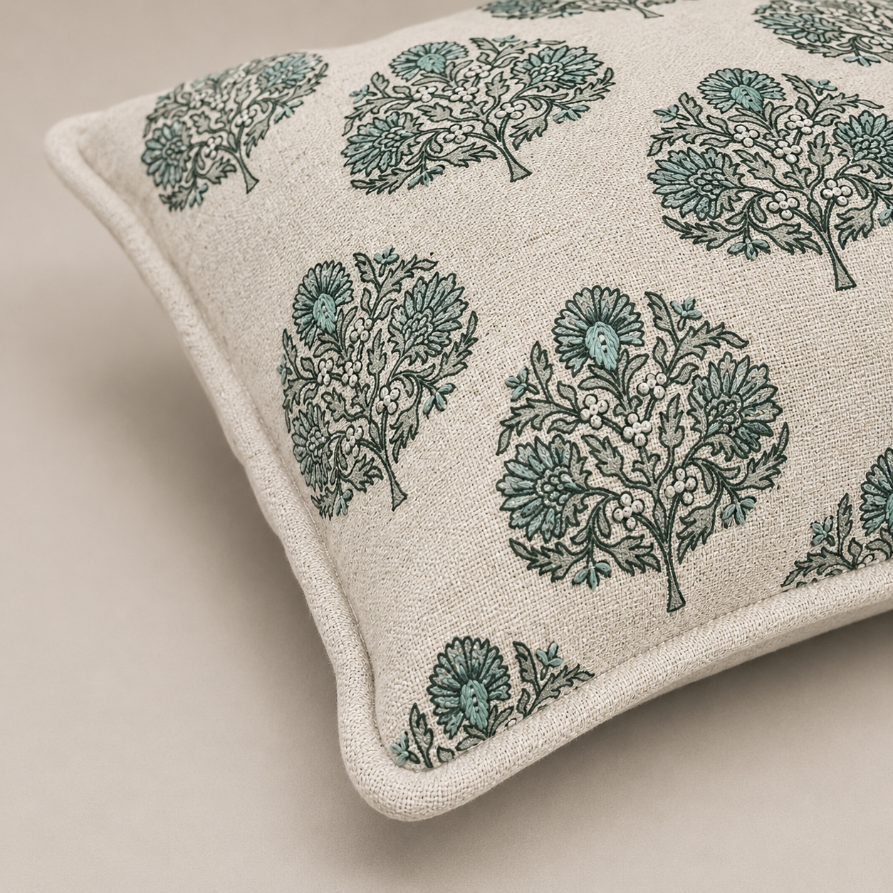 Azure Floral Buta Cushion