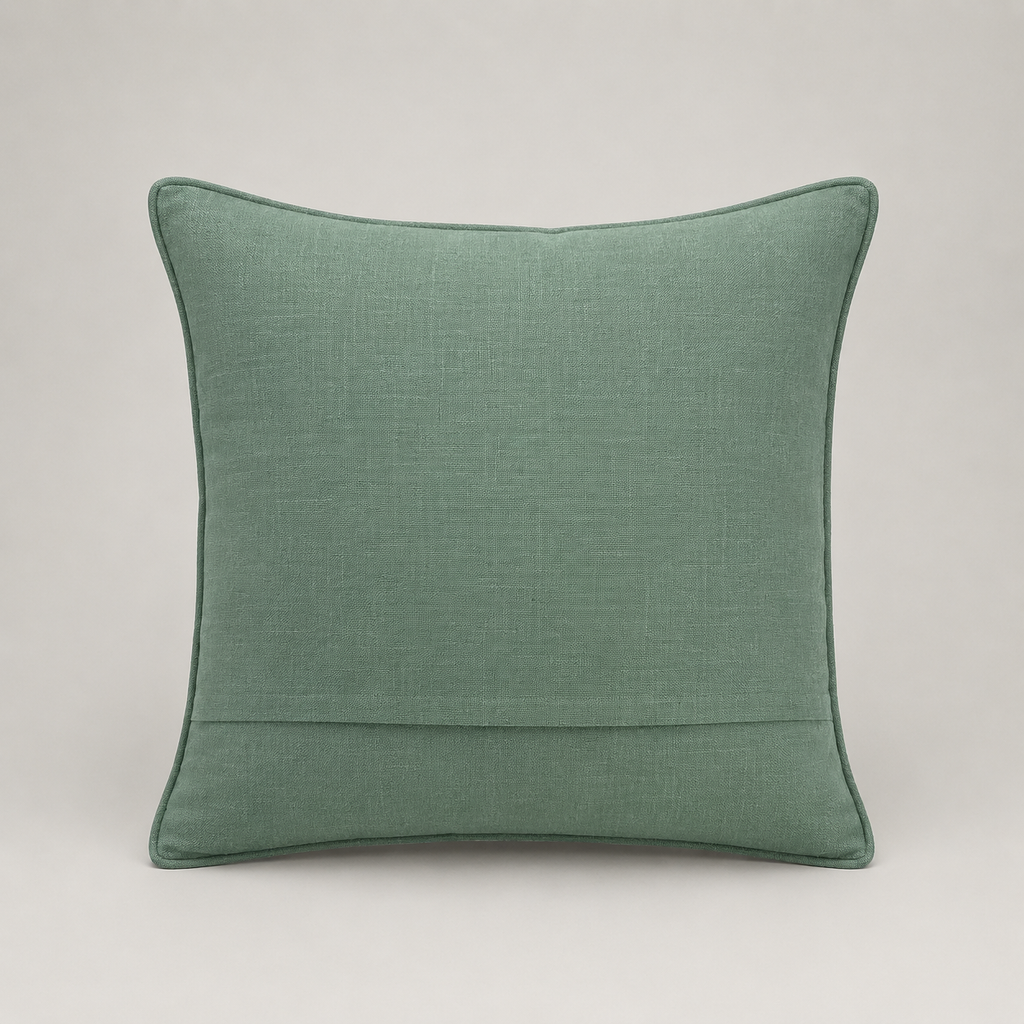 Verdant Scroll Blossom Cushion
