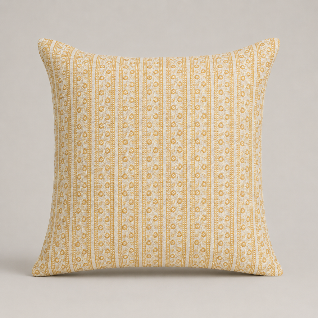 Golden Vine Floral Cushion