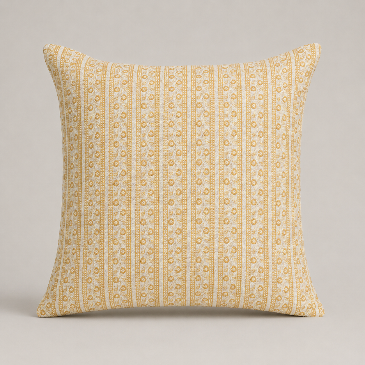 Golden Vine Floral Cushion
