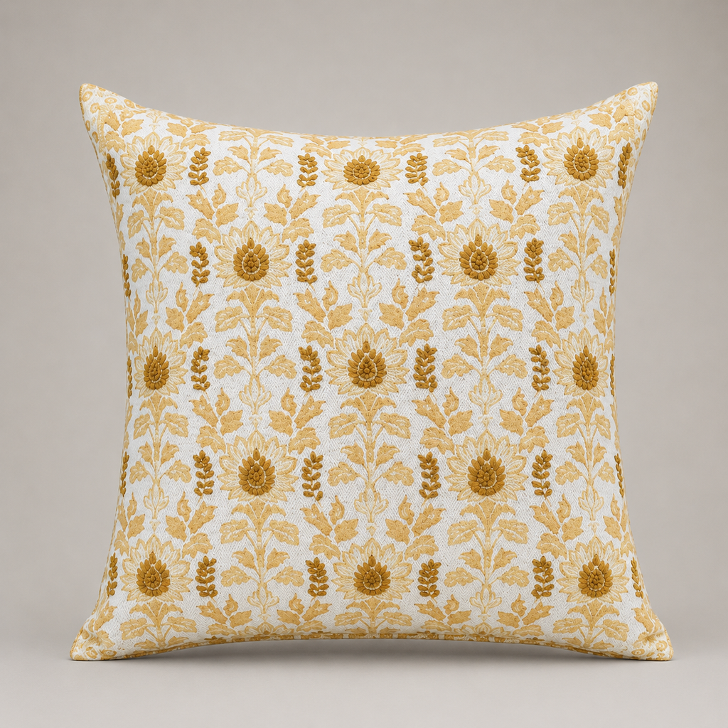 Golden Vine Floral Cushion