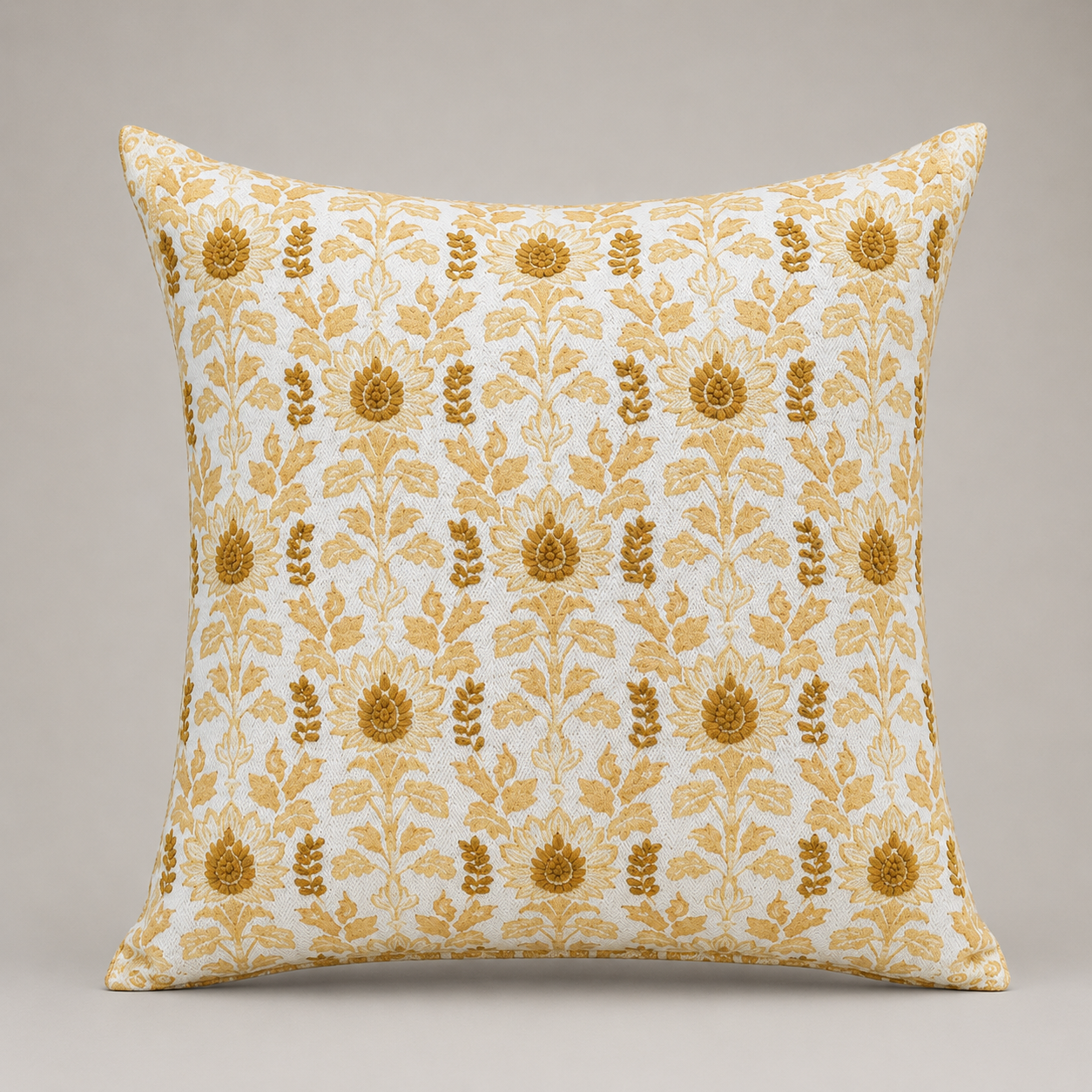 Golden Vine Floral Cushion