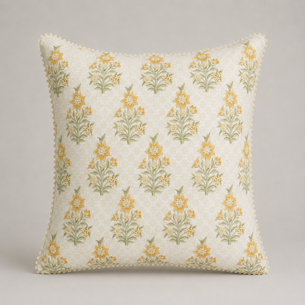 Golden Meadow Blossom Cushion