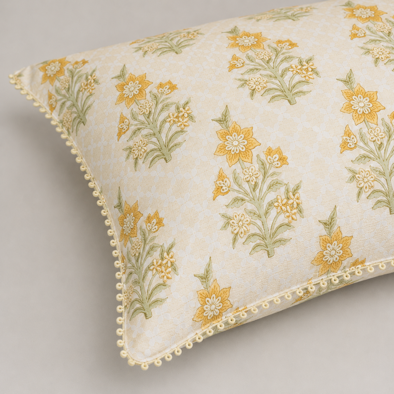 Golden Meadow Blossom Cushion